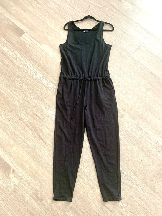 GAP Pants - Gap Black Sleeveless Cotton Blend Drawstring Jumpsuit